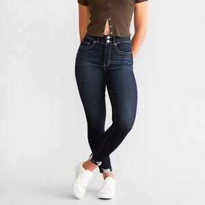 BKE buckle Parker Ankle Skinny Stretch Jean dark wash raw‎ hem size 36 x 27